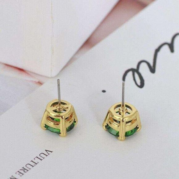 Kate Spade Green Crystal Cubic Zirconia Stud Earrings with Dust Bag - Picture 6 of 7